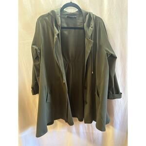Christian Siriano New York Olive Green Hooded Jacket – Size 1X